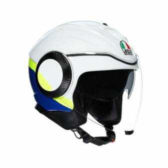 Casco AGV ORBYT BLOCK WHITE/BLUE/YELLOW FLUO