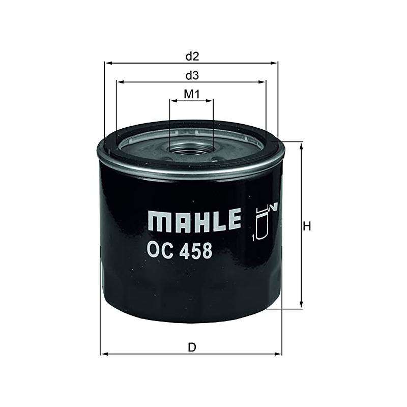 FILTRO ACEITE MAHLE OC458