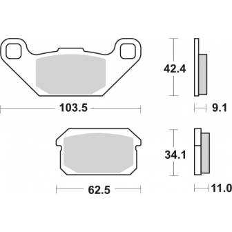 PASTILLAS FRENO SBS P848-SI (sinter/carbon)