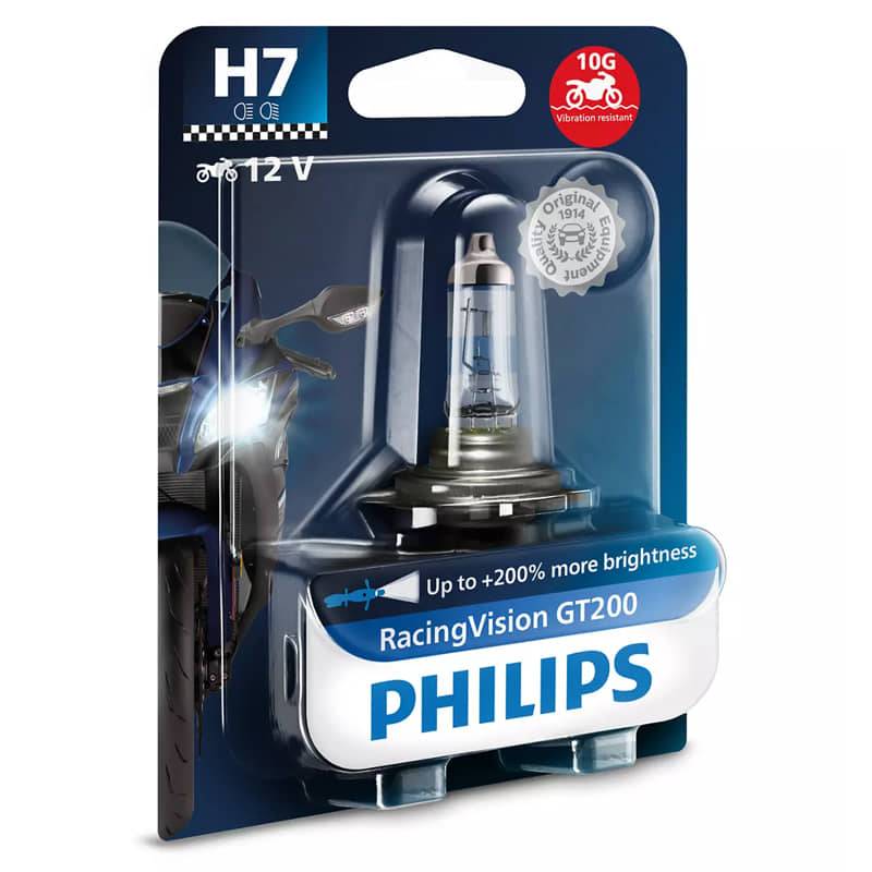 LÁMPARA PHILIPS H7 12V 55W RACING VISION MOTO 2012972RG