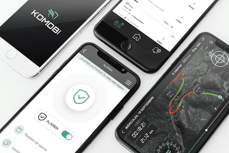 Conectividad de la alarma gps Komobi para moto