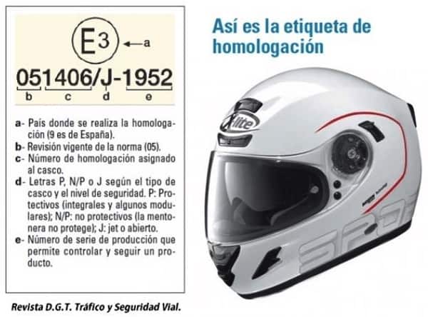 Etiqueta de homologación según la revista DGT